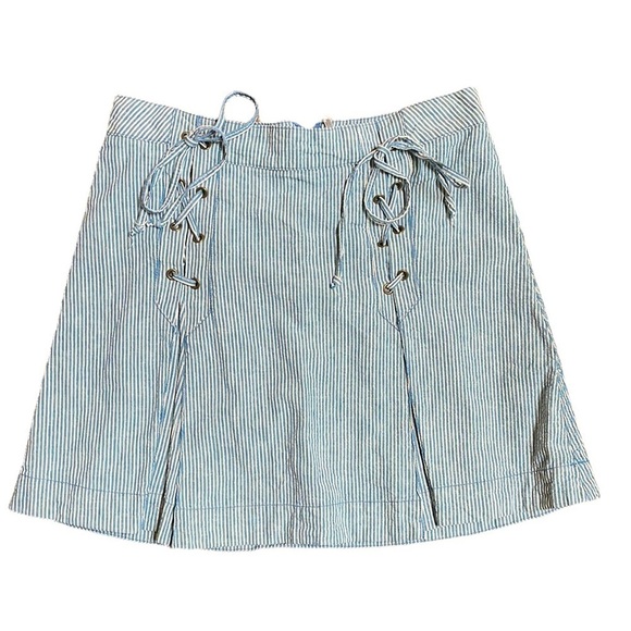 Free People Seersucker Stripe Skirt - Picture 1 of 9